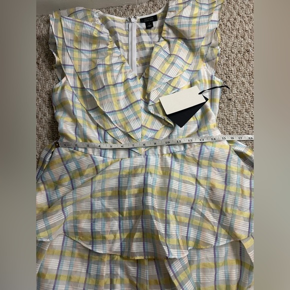 Halogen Atlantic Pacific Women's NWT Prairiecore Plaid Ruffle Midi Dress Small - Picture 5 of 8